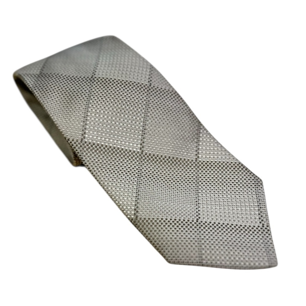 Escada Silver Gray Geometric 100% Silk Men’s Neck Tie 3 3/8” X 59”